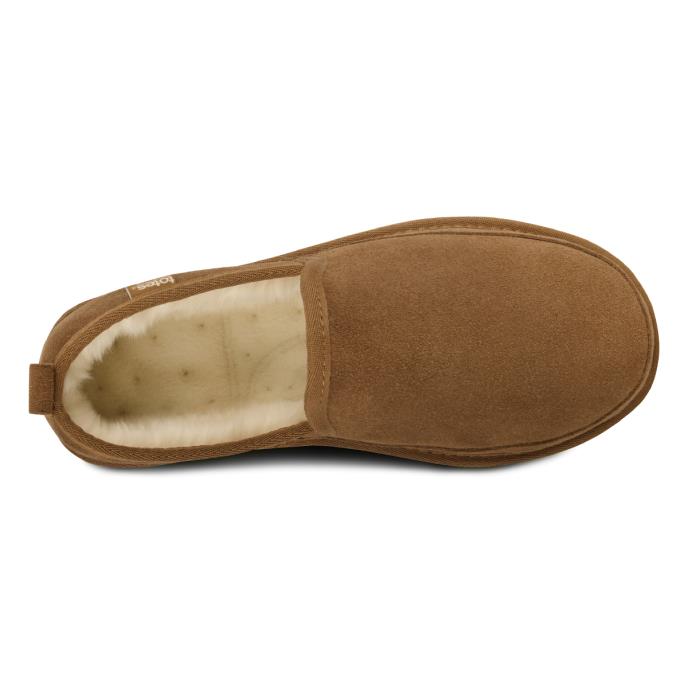 Isotoner® Mens Real Suede Full Back Slipper Tan Extra Image 4